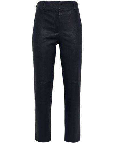 Arma Jen Tapered-leg Leather Trousers - Blue