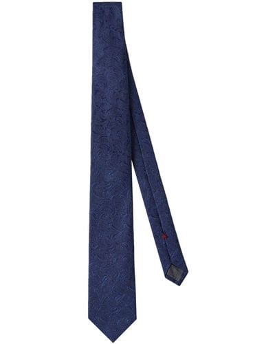 Brunello Cucinelli Patterned-jacquard Silk Tie - Blue