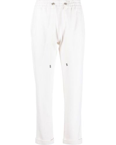 Colombo Elasticated Drawstring-waistband Pants - White