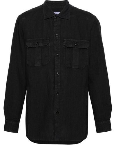 Boglioli Flap-pockets Linen Shirt - Black