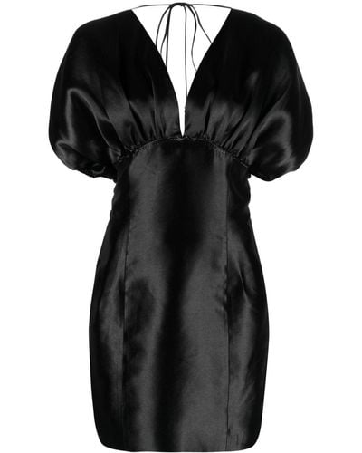 ROTATE BIRGER CHRISTENSEN Rhinestone-embellished Crepe Minidress - Black