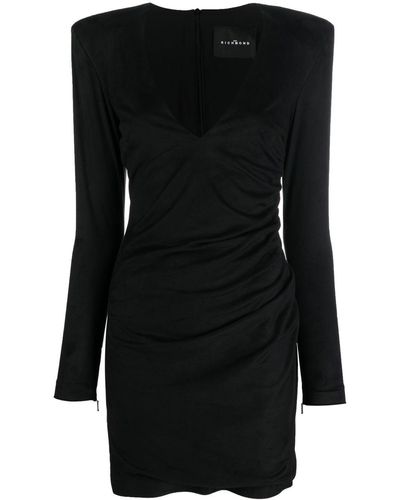 John Richmond Draped-design Mini Dress - Black