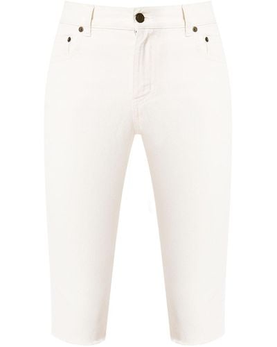 Saint Laurent Pantalones cortos de talle medio - Blanco