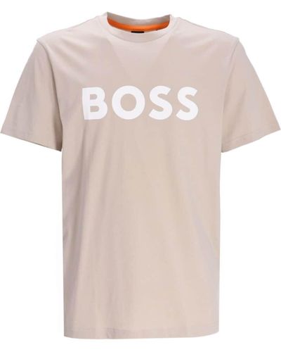 BOSS Thinking 1 T-Shirt mit Logo-Print - Pink