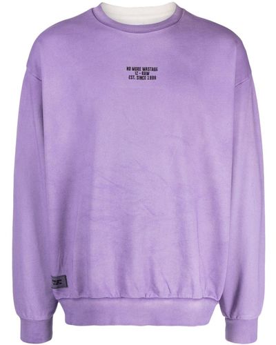 Izzue Photographic-print Cotton Sweatshirt - Purple