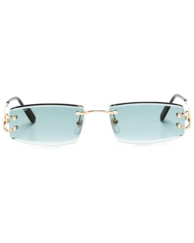 Cartier Rectangle-frame Sunglasses - Blue