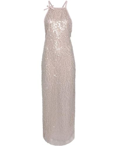 MSGM Sequined Sleeveless Maxi Dress - White