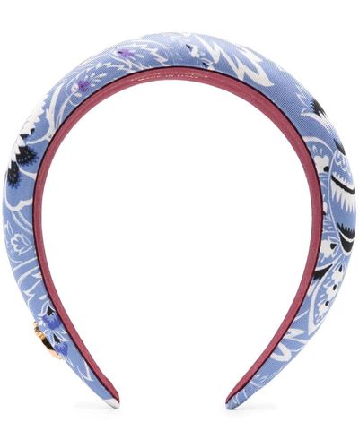 Etro Gewatteerde Haarband Met Bloemenprint - Blauw