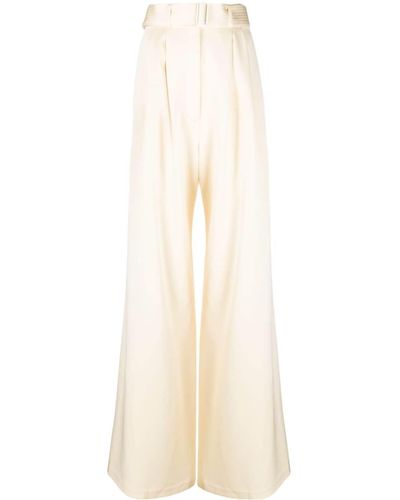 Alex Perry Belted Palazzo Pants - White