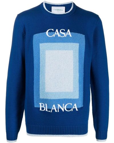 Casablancabrand ロゴ セーター - ブルー