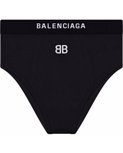 Balenciaga Logo-embroidered Sports Briefs - Black
