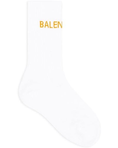 Balenciaga Logo-intarsia Cotton Socks - White