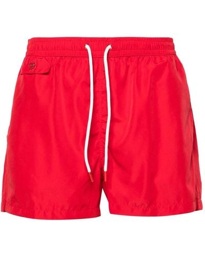Kiton Printed Swim Shorts - Red