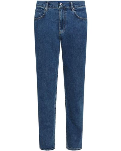 Karl Lagerfeld Logo-patch Organic Cotton Tapered Jeans - Blue