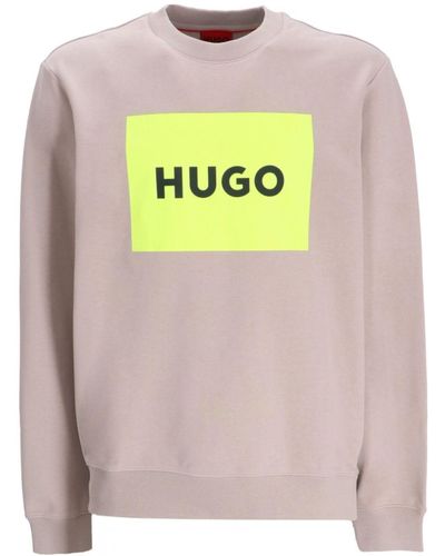 HUGO Logo-print Cotton Sweatshirt - Grey
