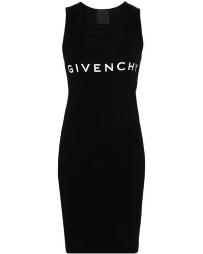 Givenchy Vestido sin mangas Archetype con logo estampado - Negro