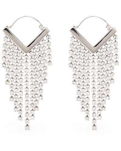 Isabel Marant Rhinestone-embellishment Drop Earrings - White