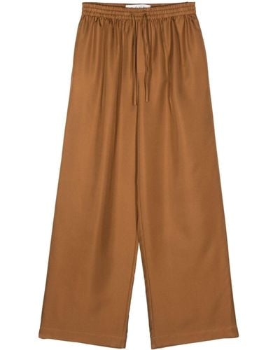 Rohe Elasticated-waistband Silk Trousers - Brown