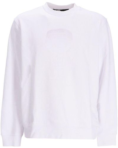 Karl Lagerfeld Jersey Sweater Met Print - Wit