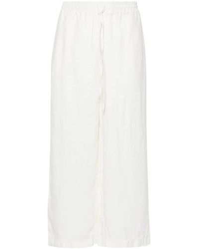 120% Lino Linen Cropped Pants - White
