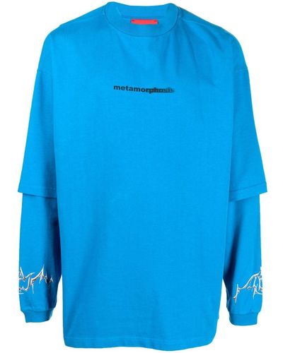 A BETTER MISTAKE T-Shirt mit doppelten Ärmeln - Blau