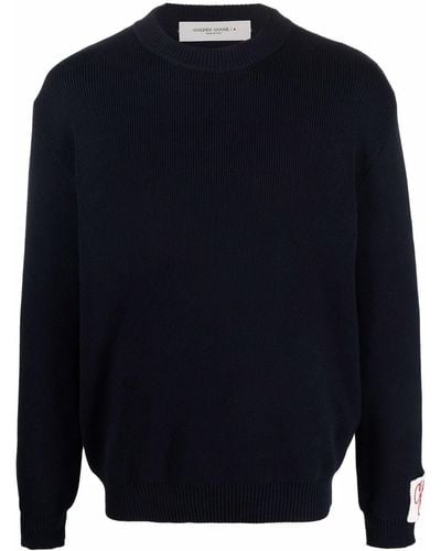 Golden Goose Ribbed-knit Crew-neck Sweater - Blue