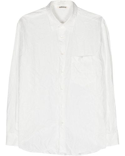 AURALEE Camisa con efecto arrugado - Blanco