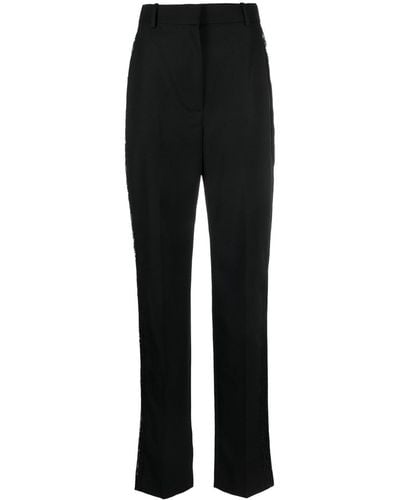 Alexander McQueen Pantalones de vestir con panel de encaje - Negro
