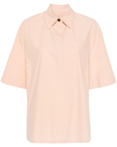 Jil Sander Tonal Stitching Cotton Shirt - Pink