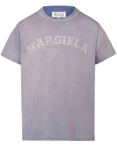 Maison Margiela T-Shirt mit Logo-Print - Lila