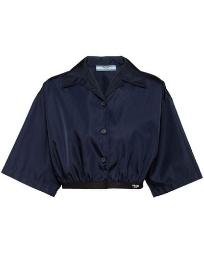 Prada Re-nylon Cropped Shirt - Blue