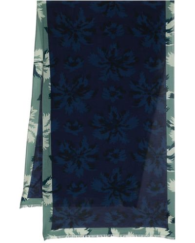 PS by Paul Smith Palm-tree Print Cotton Scarf - Blue