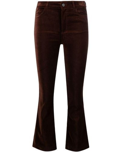 PAIGE Flared Cropped Trousers - Blue