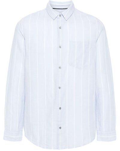Calvin Klein Logo-embroidered Striped Shirt - White
