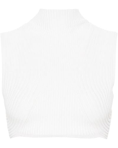 Chloé Ribbed-knit cropped top - Weiß