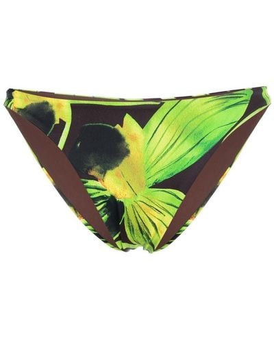 Louisa Ballou Graphic-print Bikini Bottom - Green