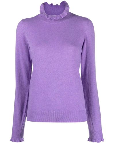 Manuel Ritz Fine-knit Ruffled Sweatshirt - Purple