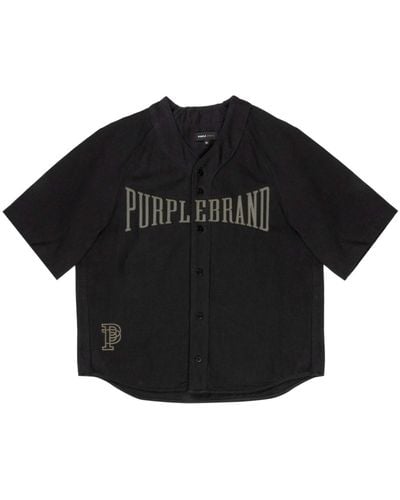 Purple Brand Logo-print Cotton Shirt - Black