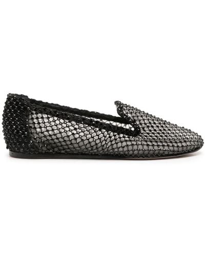 Le Silla Gilda Rhinestone-embellished Ballerina Shoes - Black