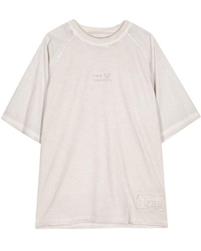 Izzue Logo-embroidered Cotton T-shirt - White
