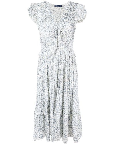 Polo Ralph Lauren フローラル プリーツドレス - ホワイト