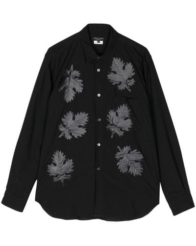 Comme des Garçons Leaf-appliqué Buttoned-up Shirt - ブラック