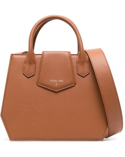 Patrizia Pepe Handtasche mit Logo - Braun