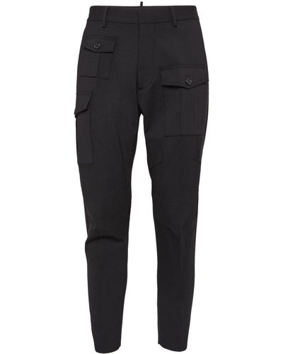 DSquared² Tapered cotton cargo trousers - Schwarz