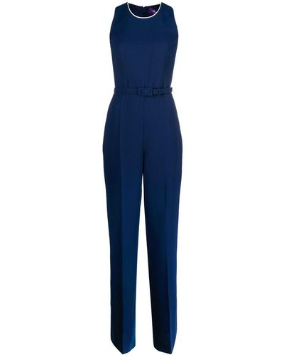 Ralph Lauren Collection Jumpsuit Met Ceintuur - Blauw