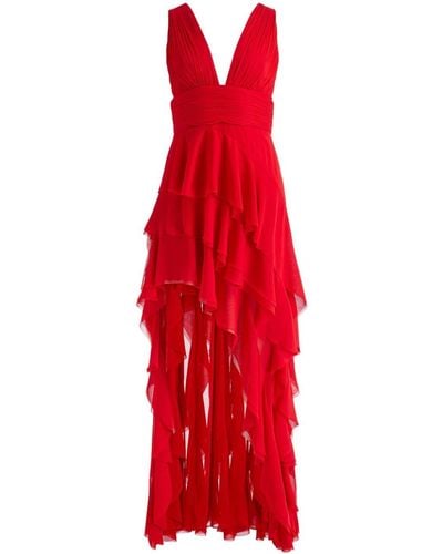 Alice + Olivia Holly Ruffle-detailing Dress - Red