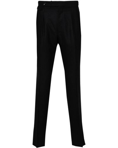 Tagliatore Pressed-crease Tapered Trousers - Black