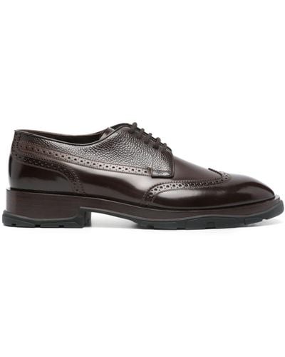 Alexander McQueen Lace-up Leather Brogues - Brown