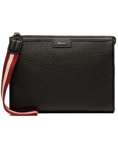 Bally Leren Clutch - Zwart