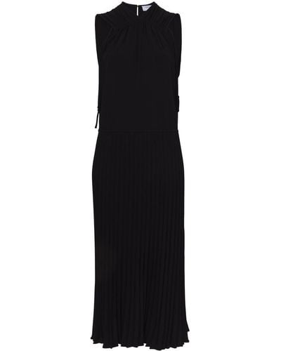 Proenza Schouler Pleated Drawstring Crepe Dress - Black